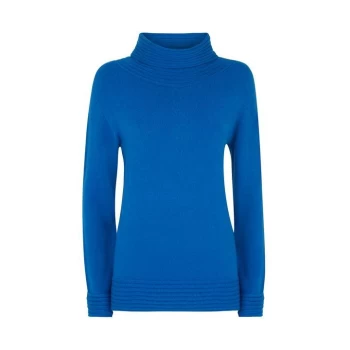 image of James Lakeland Ribbed Neck Polo - Blue