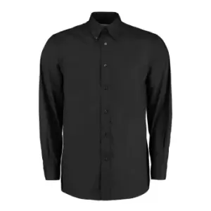 Image of Kustom Kit Mens Workforce Long Sleeve Shirt (M) (Black)