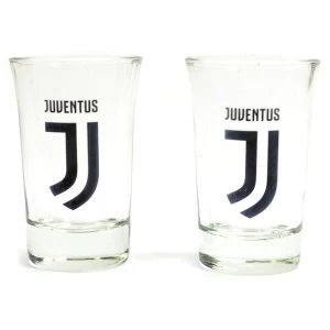 image of Juventus Two Pack Word Mark Shot Glasses