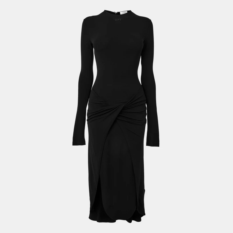 Image of Off White Womens Twisted Mini Bodycon Dress Black female 8 (XS)