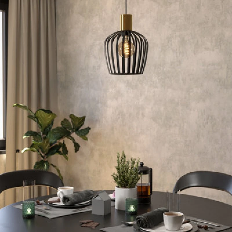 Image of EGLO Eglo Empoli Industrial Pendant Light WBS in Black One Size Unisex 9008606299881