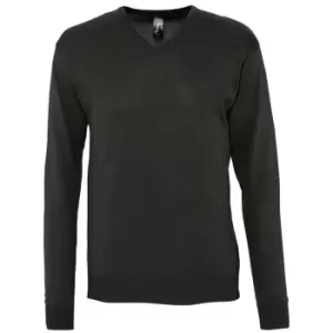 Image of SOLS Mens Galaxy V Neck Sweater (L) (Black)