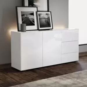 image of Frank Olsen Smart 2 Door 3 Drawer Sideboard - White