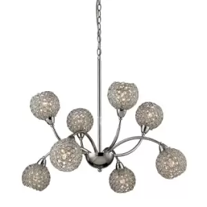 image of Escado Pendant 8 Light E14 Polished Chrome/Crystal