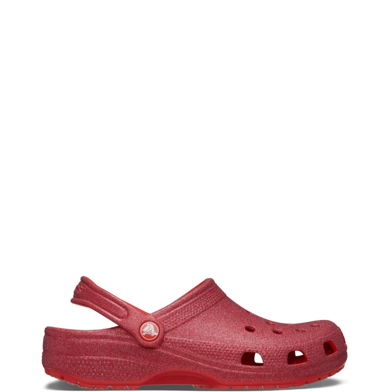 Image of Crocs Unisex Classic Glitter Clogs Cherry Red W6/M5