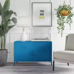 Cache 2 Door Metal Locker Accent Cabinet Blue By Novogratz