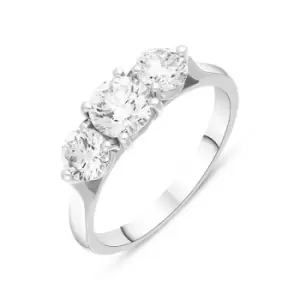Image of Platinum 1.26ct Diamond Three Stone Ring