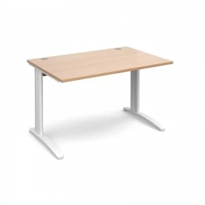 image of TR10 Straight Desk 1200mm x 800mm - White Frame Beech Top