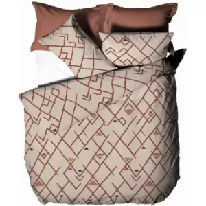 Image of Furn Inka Duvet Cover Set (Superking) (Brick Red) - Brick Red