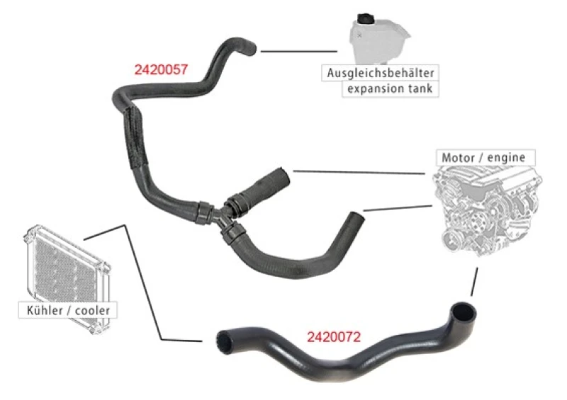 Image of Radiator hose METZGER 2420072