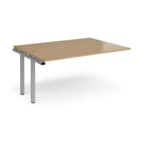 image of Bench Desk Add On 2 Person Rectangular Desks 1600mm Oak Tops With Silver Frames 1200mm Depth Adapt