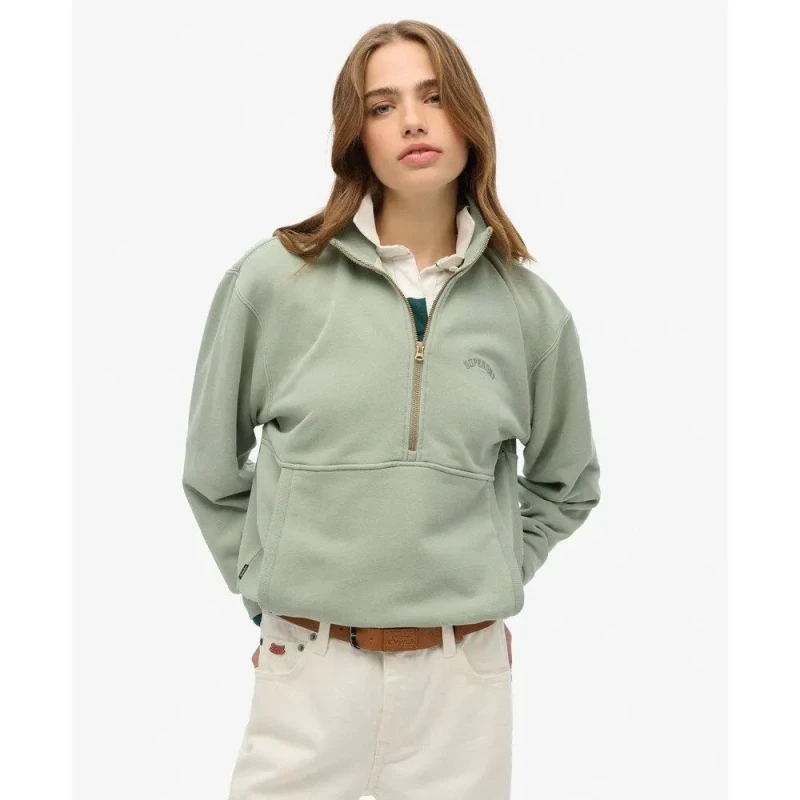 Image of Superdry Womens oversized round neck sweatshirt Superdry Athletic Essentials Vert Female L