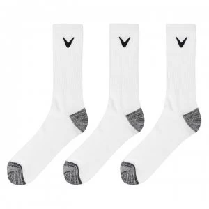 Image of Callaway Opti Dri 3 Pack Golf Socks - White