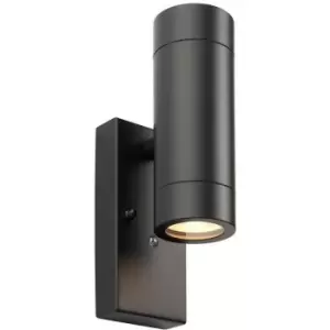 Image of Saxby Palin Outdoor Up Down Wall Lamp Matt Black Paint & Clear Glass IP44