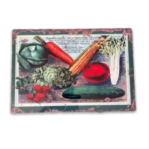 Image of Geko Vintage Metal Sign - Retro Vegetable Varieties Sign