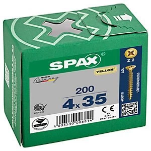 Image of Spax Pz Countersunk Yellox Screws - 4x35mm Pack Of 200
