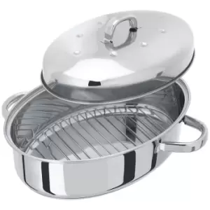 image of Judge Speciality Cookware Oval Roaster With Rack 32x22x15cm