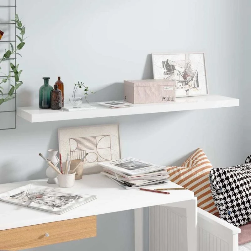 Image of VIDAXL Vidaxl - Floating Wall Shelf High Gloss White 120x23.5x3.8cm mdf 8720286073889
