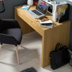 Image of Newham 2-Drawer Desk - Oak