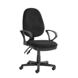 Image of Twin Lever Black Operator Chair With Arms