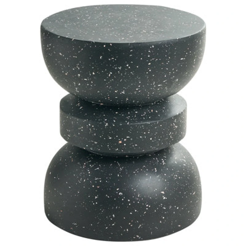 Image of Beliani Side Table Faliro 37cm 37cm Terrazzo Effect Black Terrazzo