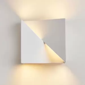 Image of Art Deco Up/Down Wall Light, White Ceramic Finish, 2 x G9 Bulb Cap