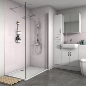 Image of Splashwall Gloss Pale pink Shower Panel (H)2420mm (W)900mm (T)4mm