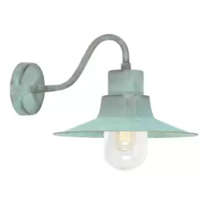 Image of Outdoor IP44 1 Bulb Wall Light Lantern Verdigris LED E27 100W