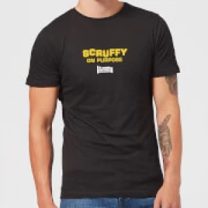 image of Plain Lazy Scruffy On Purpose Mens T-Shirt - Black