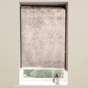 Image of Crushed Velvet Roller Blind Taupe Brown