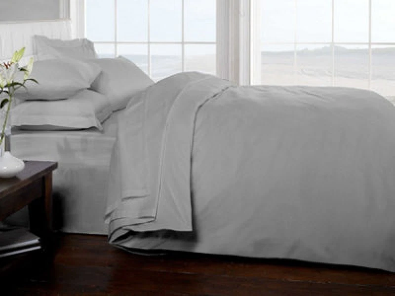 Image of Rapport Home 200 Thread Count Cotton Quilt Cover in Silver Size: Single Silver Unisex Single