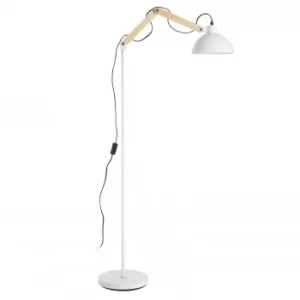 Image of Blair White Wood Metal Floor Lamp