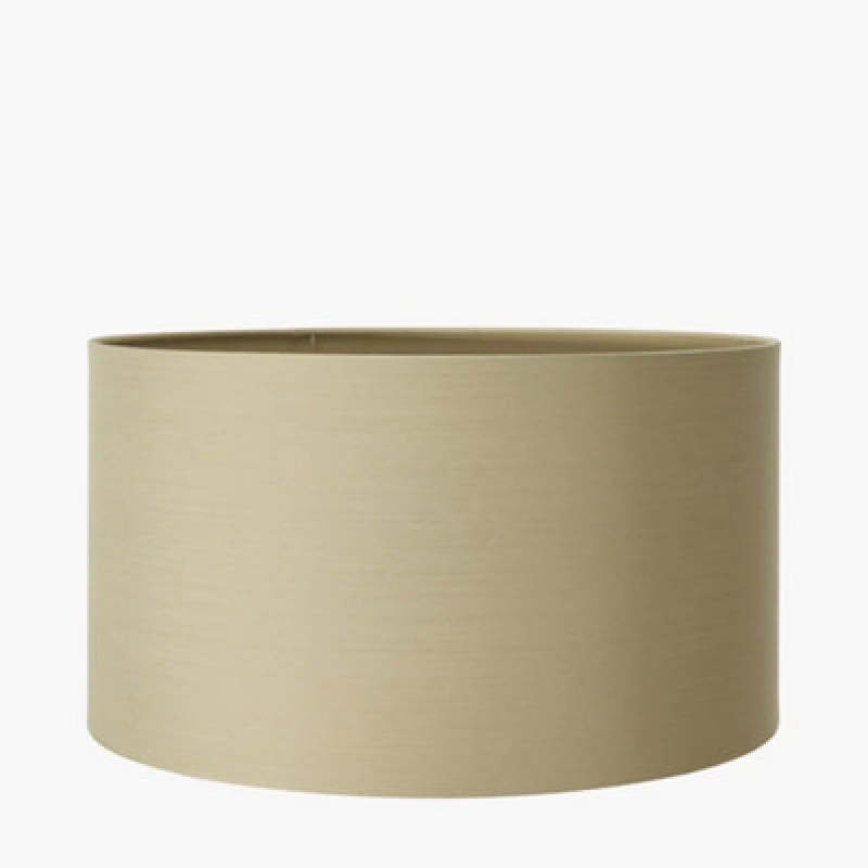 Image of Pacific Lifestyle 30Cm Taupe Poly Cotton Drum Table Lamp Shade Cylinder Cream Lampshade