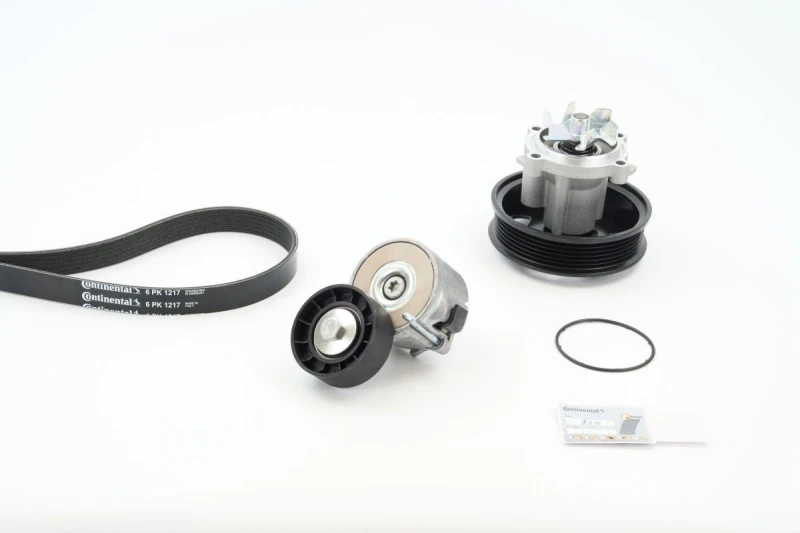 Image of Water Pump + V-Ribbed Belt Kit CONTITECH 6PK1217WP1