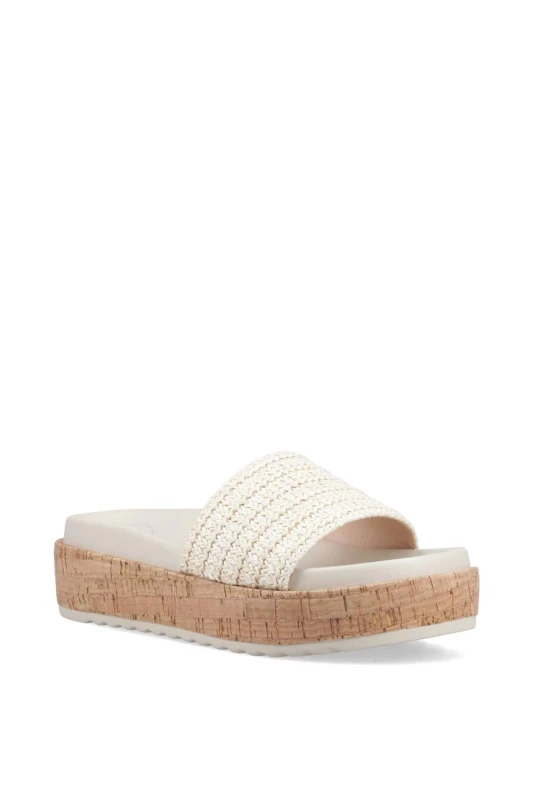 Image of Rocket Dog Womens Faye Alti Raffia Sandal in Natural Size: 4 Natural Female 4