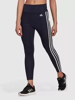 image of adidas 3 Stripes 7/8 Leggings - Navy/White Size M Women