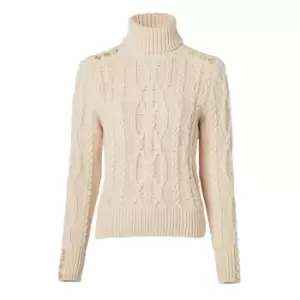 Holland Cooper Womens Belgravia Cable Knit Oatmeal XS