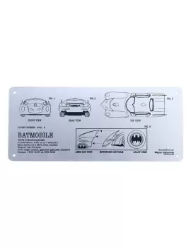 Image of DC Comics Tin Sign Batmobile Schematic