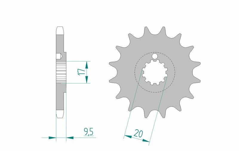 Image of AFAM Steel Standard Front Sprocket 94202 - 428