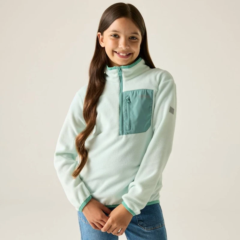 Image of Regatta Frankie Half Zip Fleece in Mint Size: 9-10 Years Mint Unisex 9-10 Years