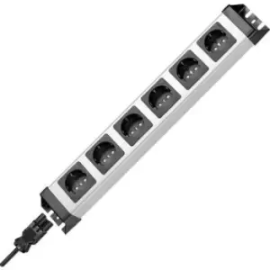 image of Kopp 2.29420012E8 Power strip (w/o switch) 6x Black, Silver GST18i socket