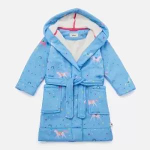 image of Joules Kids Starlight Jersey and Faux Fur Dressing Gown - 1 - 2 Years