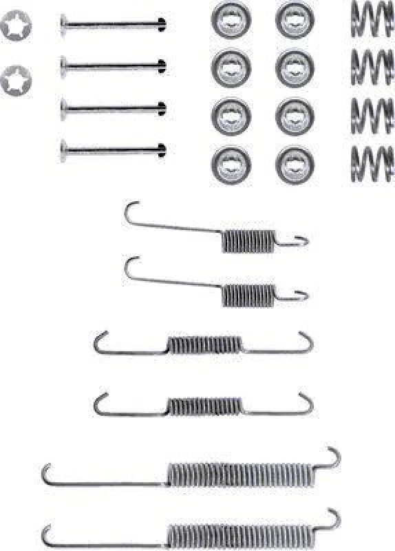 Image of HELLA Brake shoe fitting kit HELLA 8DZ 355 200-111