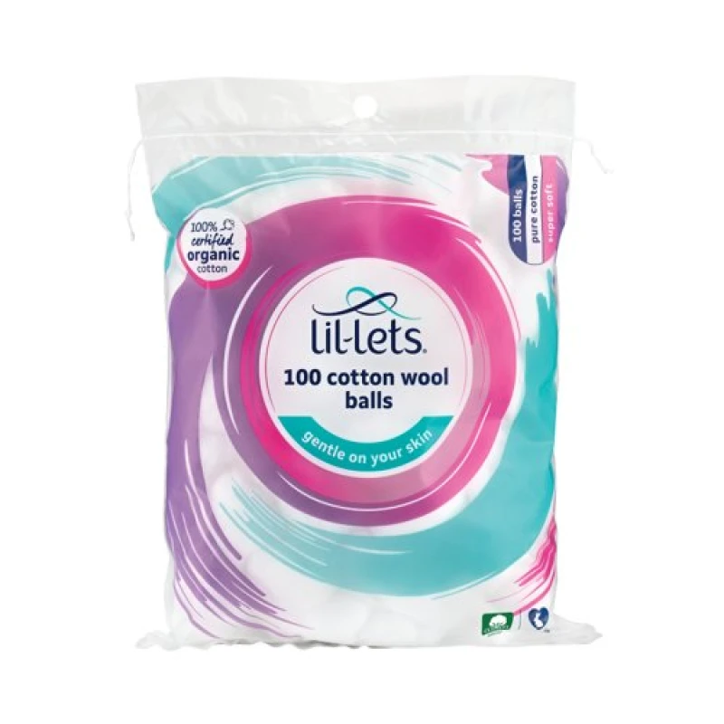 Image of Lil-Lets Lil-Lets Cotton Wool Balls x100/pack (Pack of 12) 99CBL100CO 99CBL100CO