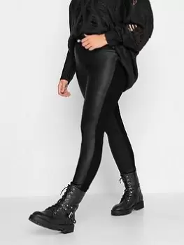 Image of Yours Pu Half And Half Ava Jean - Black, Size 18, Women