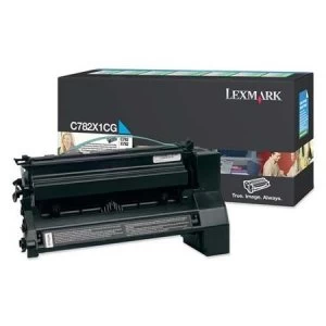 image of Lexmark C782X1CG Cyan Laser Toner Ink Cartridge