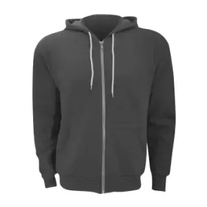 Image of Canvas Unixex Zip-up Polycotton Fleece Hooded Sweatshirt / Hoodie (XS) (Asphalt)