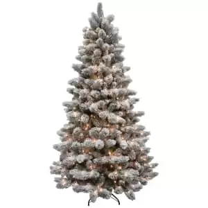 Image of Snowy Smithfield 6ft Christmas Tree with 300 LED Lights