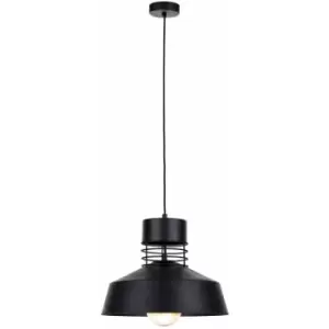 image of Keter Titanium Dome Pendant Ceiling Light Black, 34cm, 1x E27