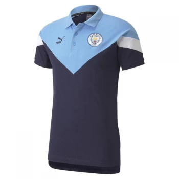 Puma Manchester City FC Polo Shirt Mens - Navy/Blue